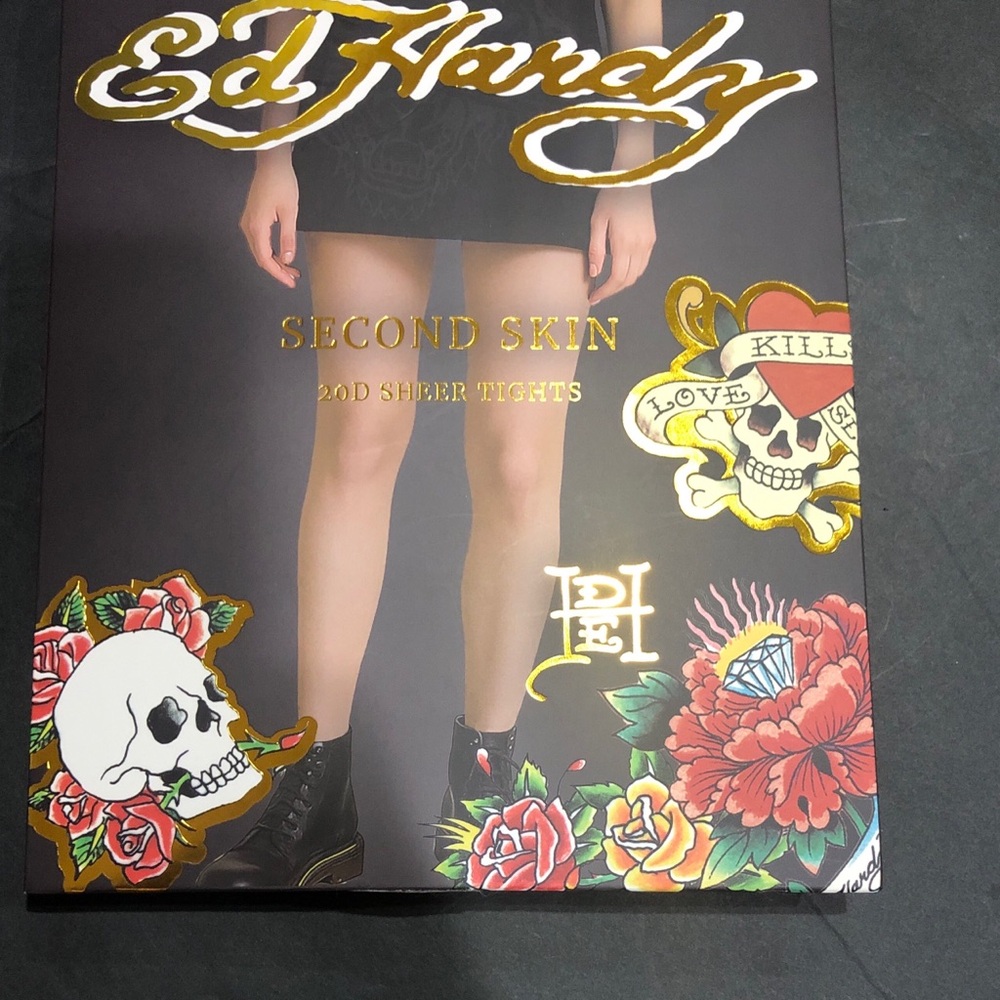 Ed Hardy second skin 20D sheer tights in Nude size XL/XXL brand new 2 pairs